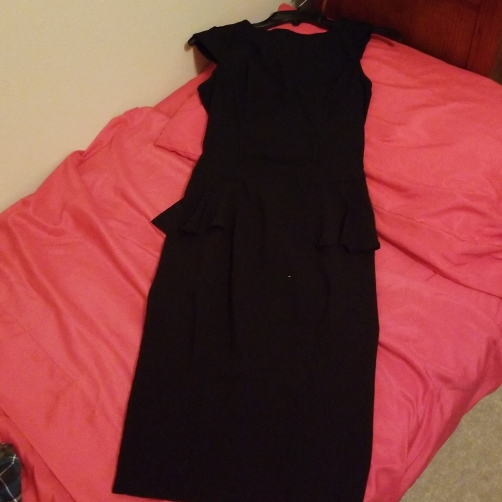 Classy black dress with peplum